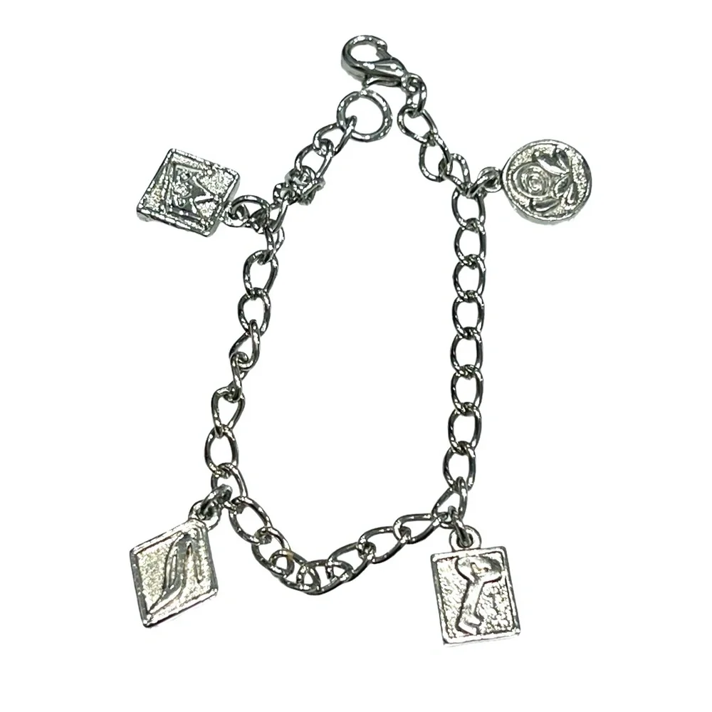 SILVER TONE BARBIE CHARM BRACELET